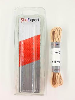  ShoExpert Шнурки тонкие вощеные (бежевые) х/б 75 см Арт. 0075-02 купить