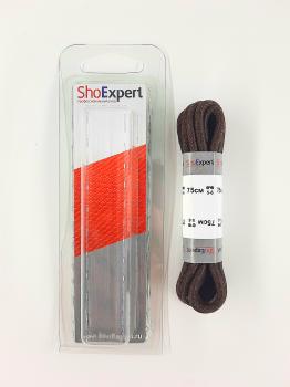  ShoExpert Шнурки тонкие вощеные (коричневые) х/б 75 см Арт. 0075-12 купить