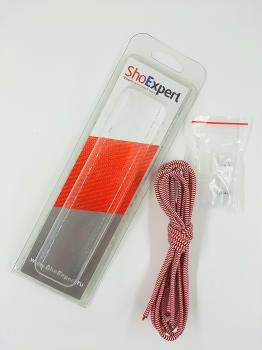  ShoExpert Эластичные шнурки средние (бело-красные) 120 см Арт.4120-95 купить