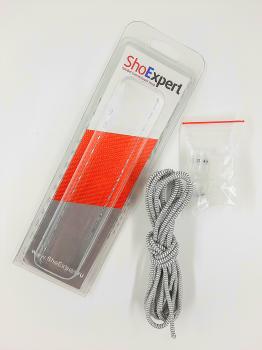  ShoExpert Эластичные шнурки средние (бело-серые) 120 см Арт. 4120-91 купить